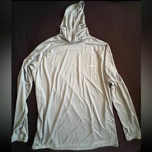 Telaleo Men’s Long Sleeve Hooded UPF 50 Sun Protection Dri Fit Size XL Gray